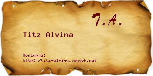 Titz Alvina névjegykártya